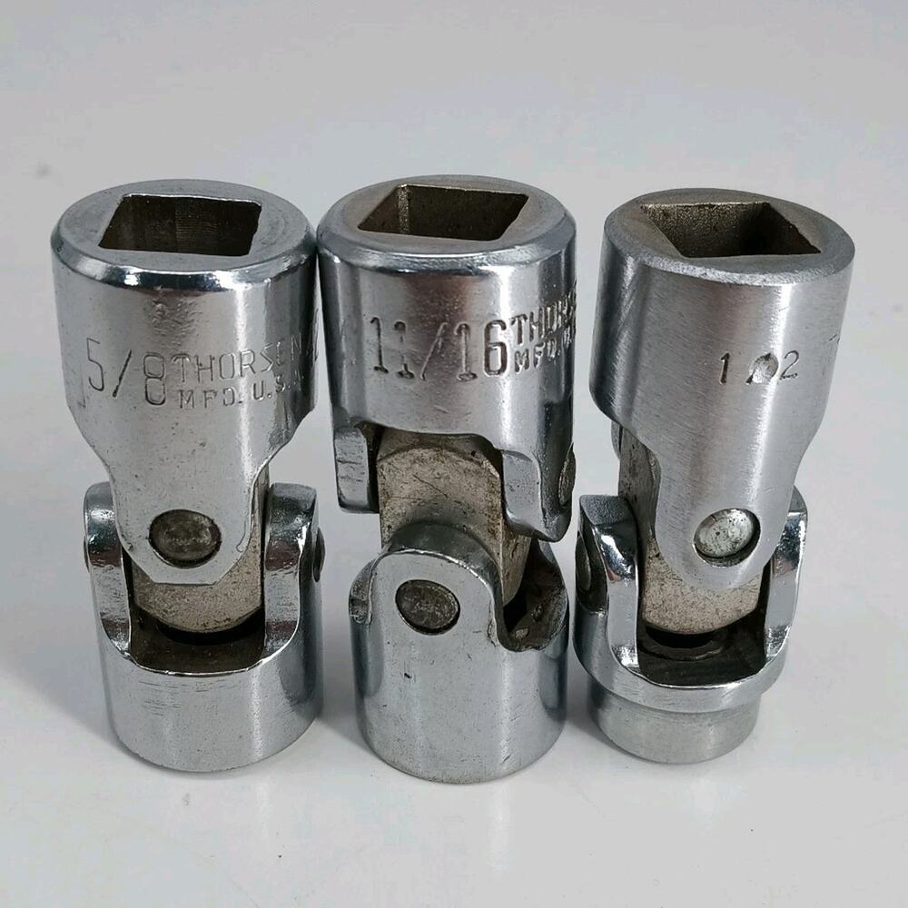 Thorsen USA 3 Piece SAE 1/2" Drive Universal 12 point Swivel wobble Socket Set